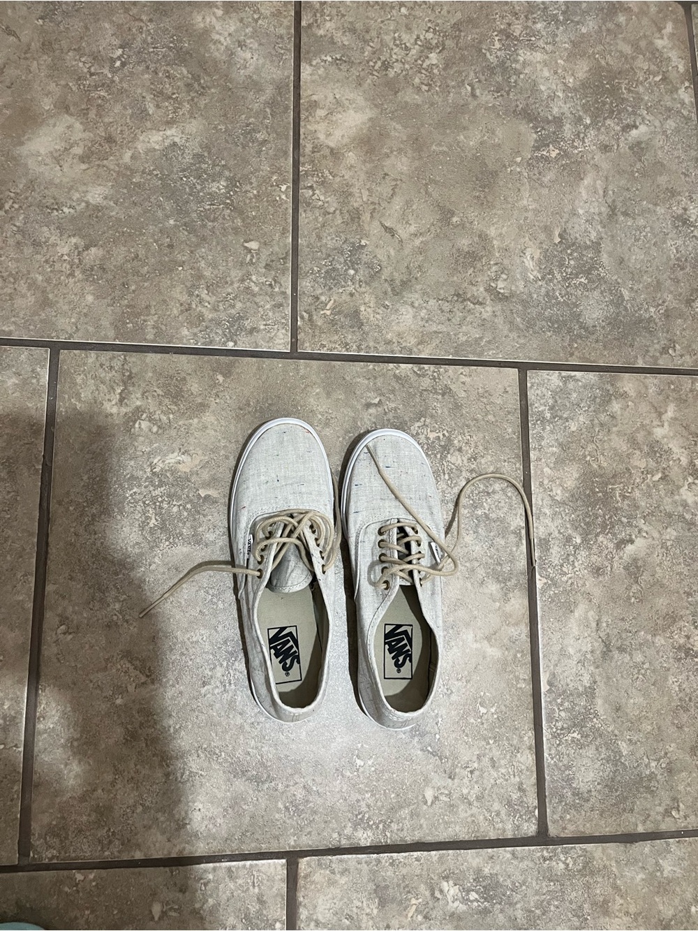 Women’s Vans Beige Canvas Lace-Up Sneakers